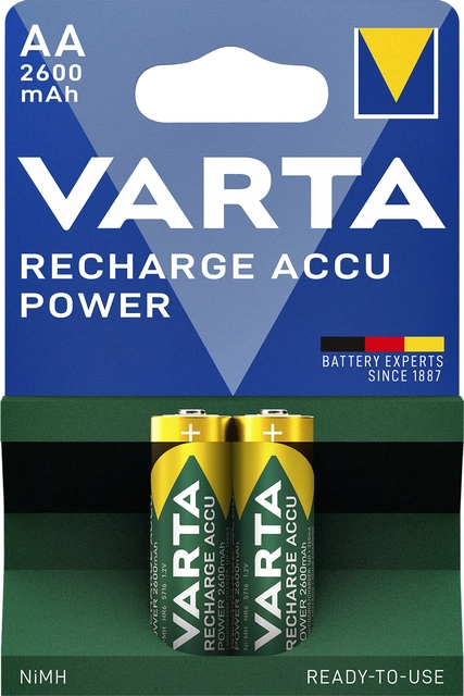 Een Batterij oplaadbaar Varta 2xAA 2600mAh ready2use koop je bij VHK Kantoorartikelen