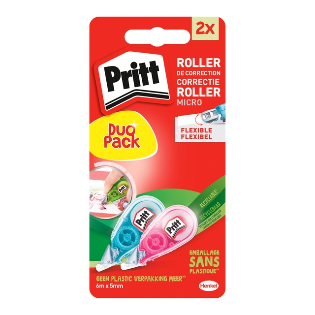 Een Correctieroller Pritt Micro Flex 5mmx6m blister 2e halve prijs koop je bij Hoekmankantoorartikelen.nl