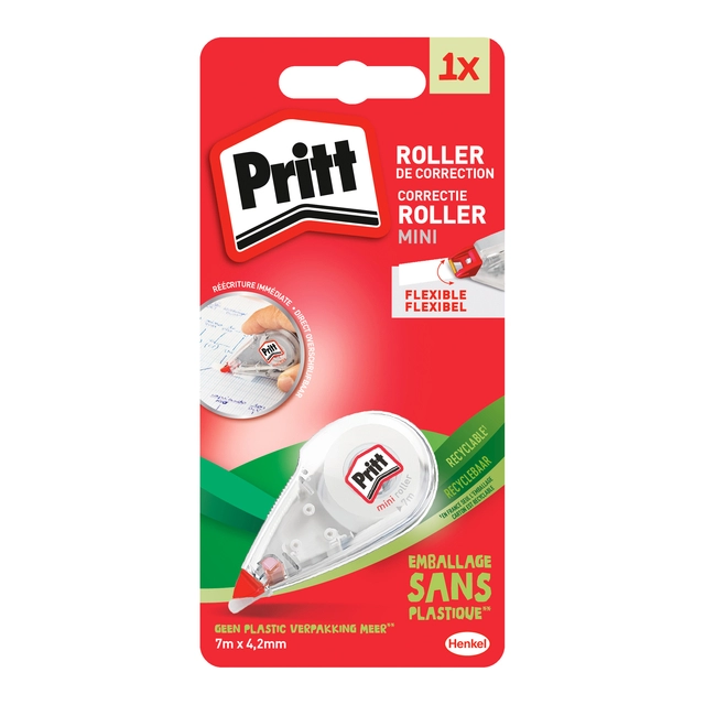 Een Correctieroller Pritt Mini Flex 4.2mmx7m op blister koop je bij VHK Kantoorartikelen