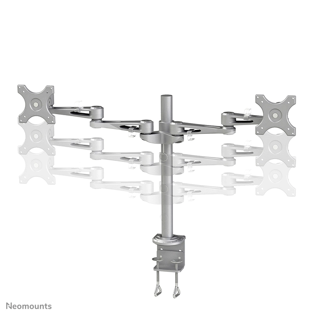 Een Monitorarm Neomounts D935D 2x10-27" met klem zilvergrijs koop je bij VHK Kantoorartikelen