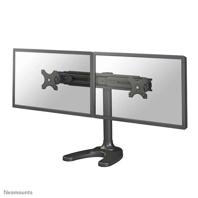 Een Monitorarm Neomounts D700DD 2x19-30" op voet zwart koop je bij VHK Kantoorartikelen