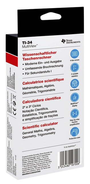 Een Rekenmachine TI-34 multiview koop je bij VHK Kantoorartikelen