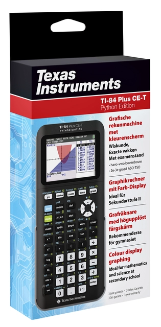 Een Rekenmachine TI-84 Plus CE-T Python Edition koop je bij VHK Kantoorartikelen