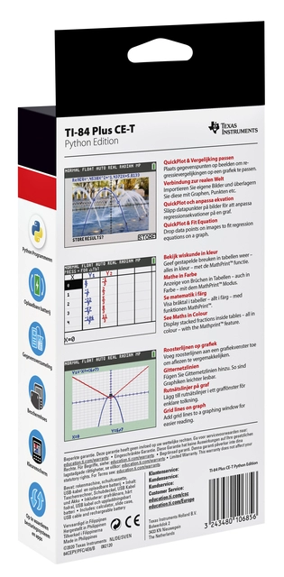 Een Rekenmachine TI-84 Plus CE-T Python Edition koop je bij VHK Kantoorartikelen