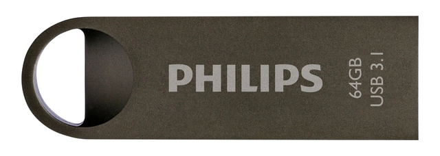 Een USB-stick 3.1 Philips Moon Space Grey 64GB koop je bij VHK Kantoorartikelen