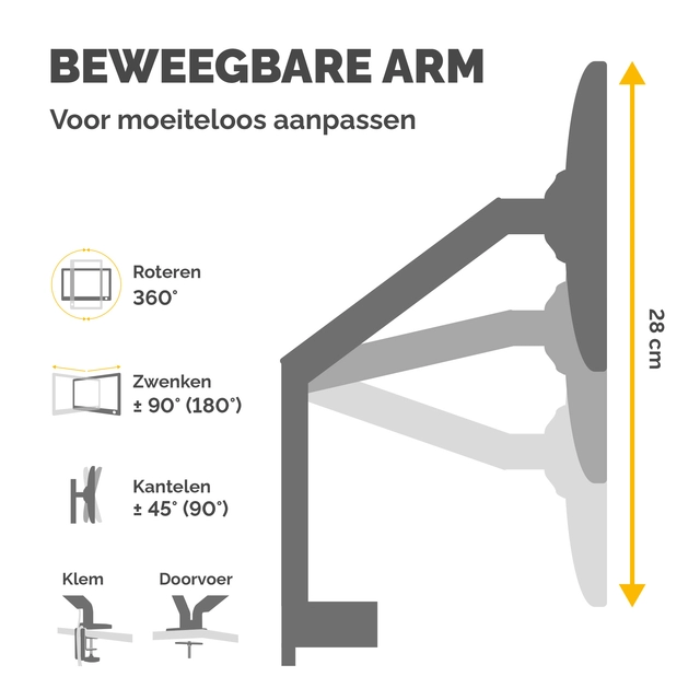 Een Monitorarm Fellowes Platinum Series dubbel horizontaal koop je bij VHK Kantoorartikelen