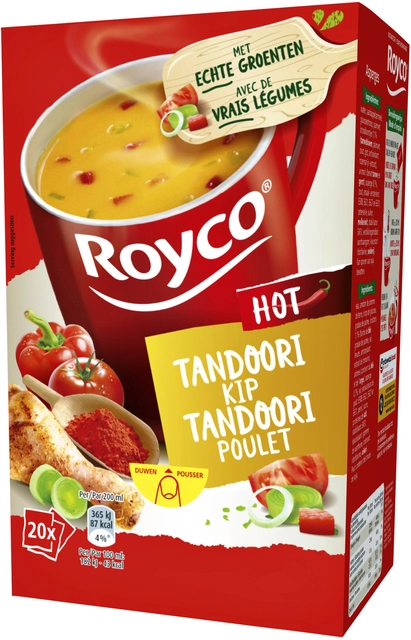 Een Soep Royco kip tandoori 20 zakjes koop je bij VHK Kantoorartikelen