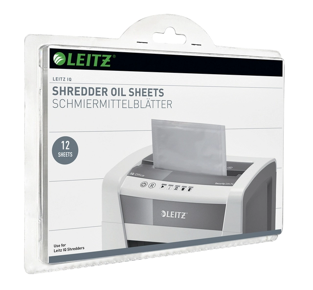 Een Olie voor papiervernietiger sheet Leitz IQ 12vel koop je bij VHK Kantoorartikelen