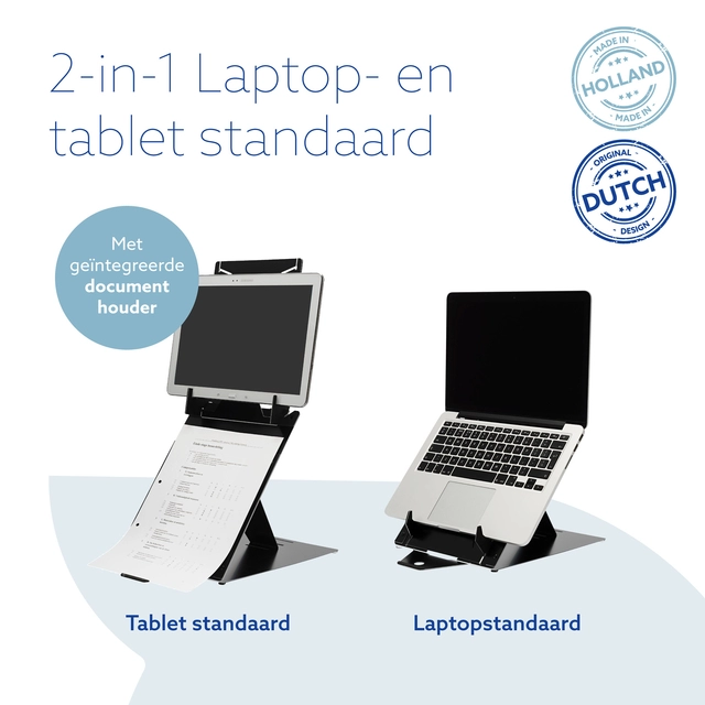 Een Laptopstandaard R-Go Riser DUO koop je bij VHK Kantoorartikelen