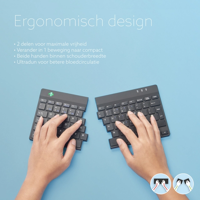 Een Toetsenbord R-Go Ergonomisch Split Break QWERTY koop je bij VHK Kantoorartikelen