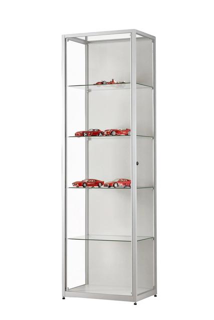 Een Vitrine SDB 111-600 zilver ledstrip 600x400x1984mm koop je bij Hoekmankantoorartikelen.nl