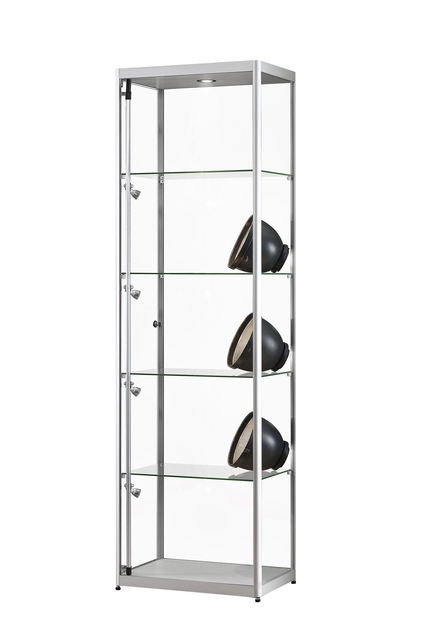 Een Vitrine SDB 115-600 zilver led mag 600x400x2000mm koop je bij VHK Kantoorartikelen