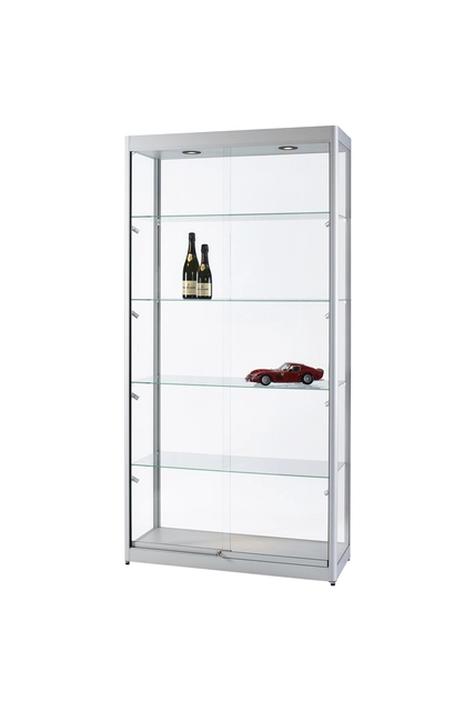 Een Vitrine SDB 315-1000 zilver led mag 1000x400x2000mm koop je bij Hoekmankantoorartikelen.nl