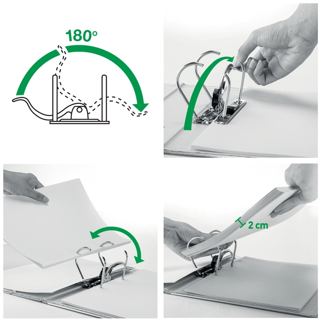 Een Ordner Leitz 1010 180° 80mm PP A4 zwart koop je bij VHK Kantoorartikelen