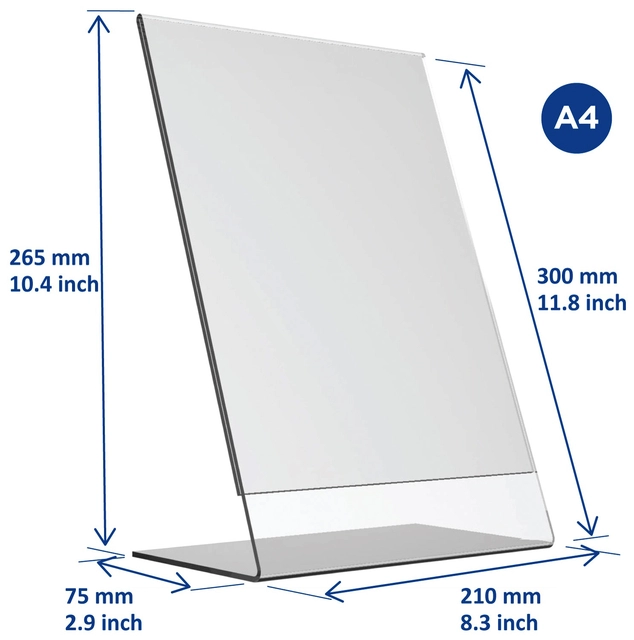 Een Kaarthouder Europel L-standaard A4 staand acryl koop je bij Hoekmankantoorartikelen.nl