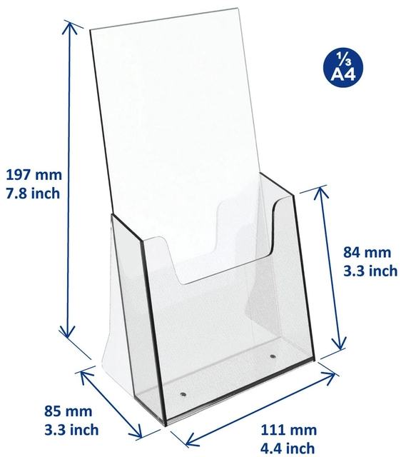 Een Folderhouder Europel 1/3 A4 transparant koop je bij Hoekmankantoorartikelen.nl