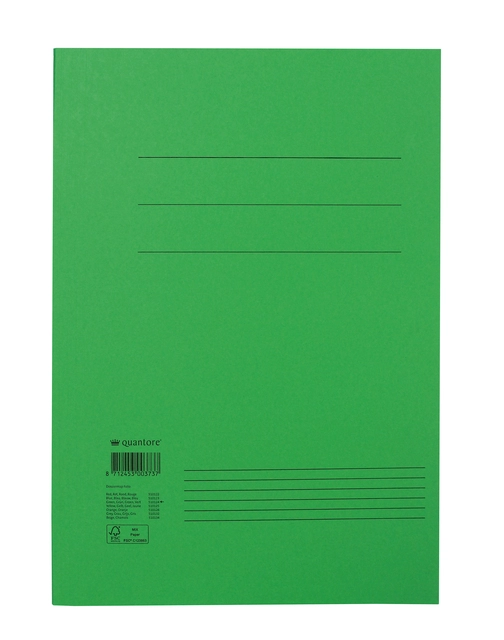 Een Dossiermap Quantore folio 300gr groen koop je bij VHK Kantoorartikelen