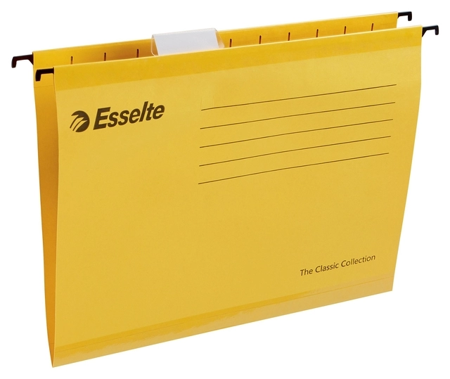 Een Hangmap Esselte Classic A4 V-bodem 345x240mm geel koop je bij Clippz! Office Supplies