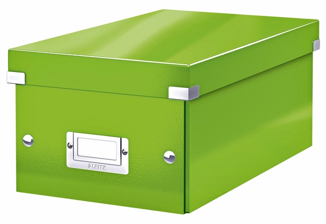 Een DVD-opbergdoos Leitz Click & Store WOW gerecycled karton 206x147x352mm groen koop je bij Hoekmankantoorartikelen.nl