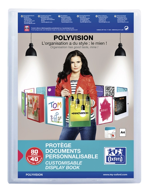 Een Showalbum Oxford Polyvision A4 40-tassen PP transparant koop je bij VHK Kantoorartikelen