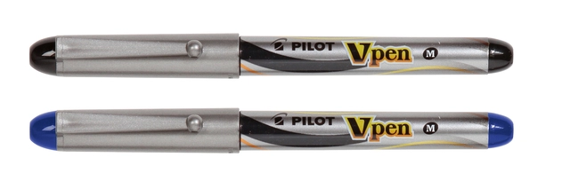 Een Vulpen Pilot Vpen medium zilver/blauw koop je bij VHK Kantoorartikelen