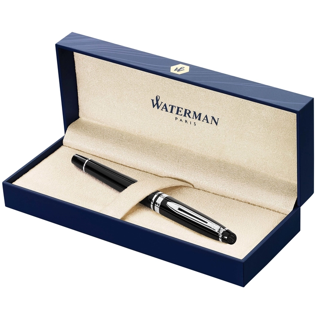 Een Vulpen Waterman Expert black lacquer CT medium koop je bij VHK Kantoorartikelen