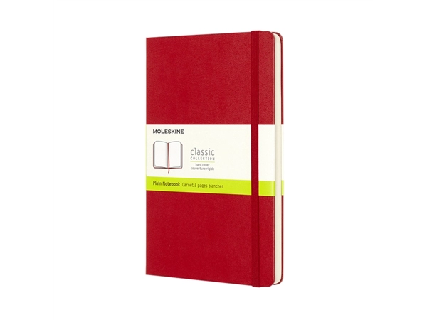 Een Notitieboek Moleskine large 130x210mm blanco hard cover rood koop je bij VHK Kantoorartikelen