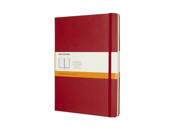 Een Notitieboek Moleskine XL 190x250mm lijn hard cover scarlet red koop je bij Hoekmankantoorartikelen.nl