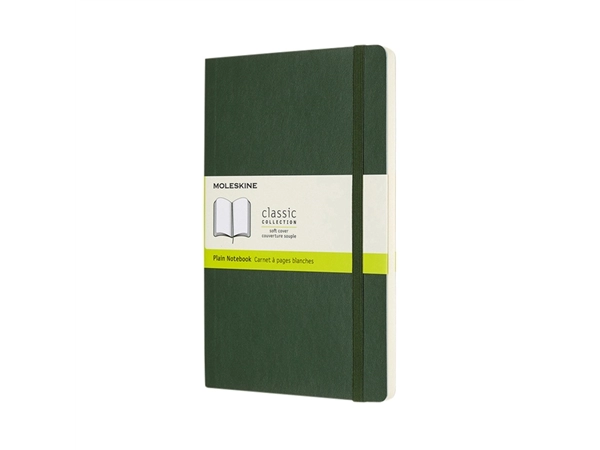 Een Notitieboek Moleskine large 130x210mm blanco soft cover myrtle green koop je bij Hoekmankantoorartikelen.nl