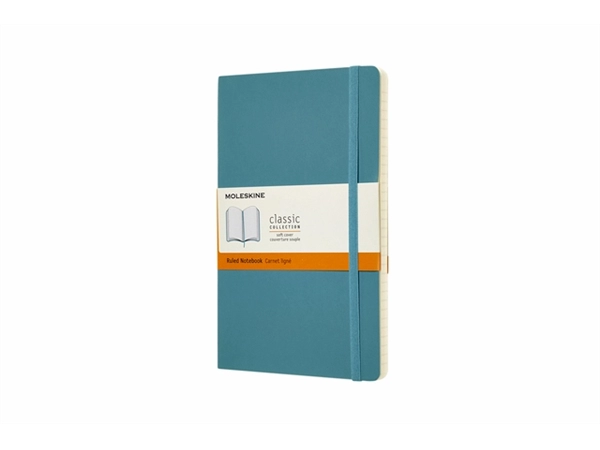 Een Notitieboek Moleskine large 130x210mm lijn soft cover reef blue koop je bij VHK Kantoorartikelen