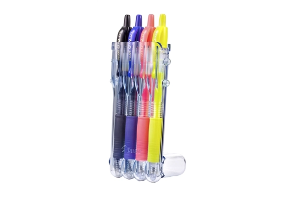 Een Gelschrijver Pilot clicker medium neon assorti Set2Go à 4 stuks koop je bij Continu Kantoor