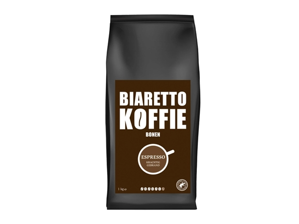 Een Koffie Biaretto bonen espresso 1000 gram koop je bij VHK Kantoorartikelen