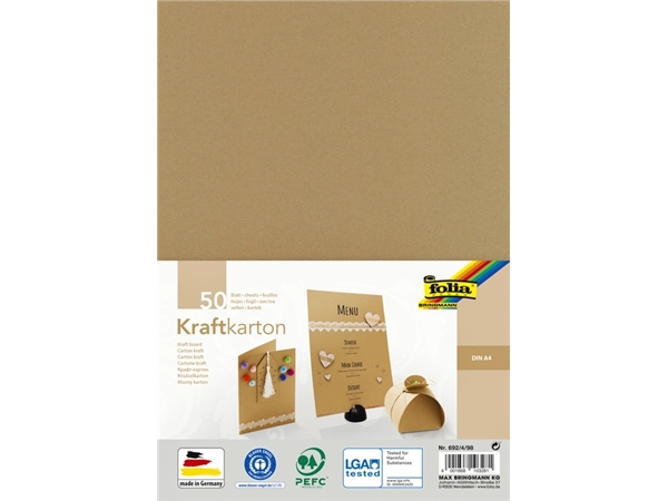 Een Kraftpapier Folia A4 230gr 50 vel koop je bij VHK Kantoorartikelen