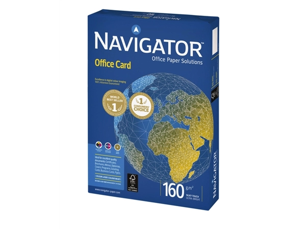 Een Kopieerpapier Navigator Office Card A4 160gr wit 250 vel koop je bij Hoekmankantoorartikelen.nl