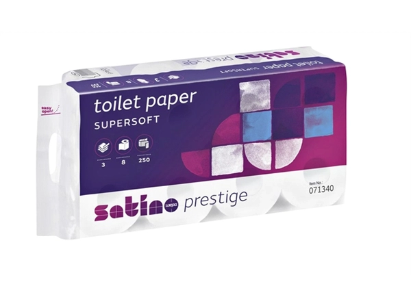 Een Toiletpapier Satino Prestige 3-laags 250vel wit 071340 koop je bij VHK Kantoorartikelen