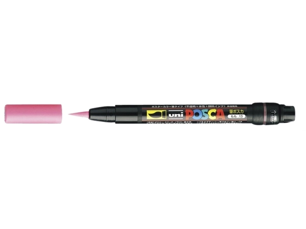 Een Brushverfstift Posca PCF350 1-10mm rood koop je bij Hoekmankantoorartikelen.nl