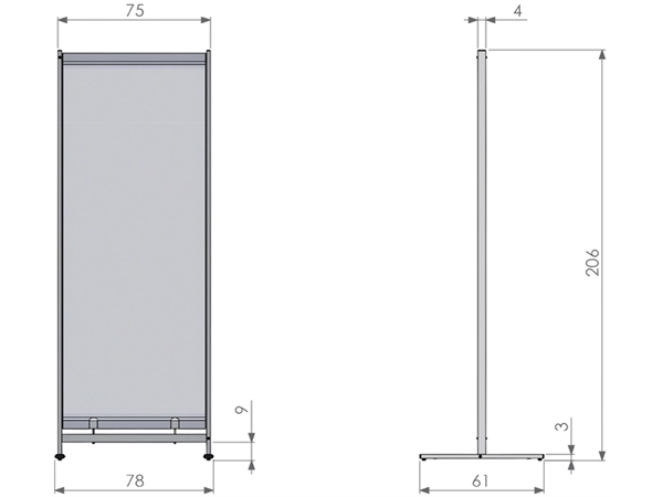 Een Vloerscheidingspaneel Nobo vrijstaand doorzichtig PVC 780x2060mm koop je bij Continu Kantoor