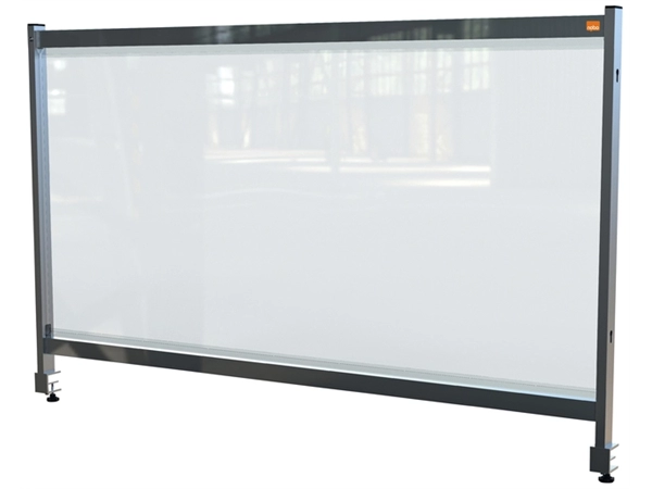 Een Bureauscherm Nobo doorzichtig PVC 1470x860mm koop je bij Continu Kantoor