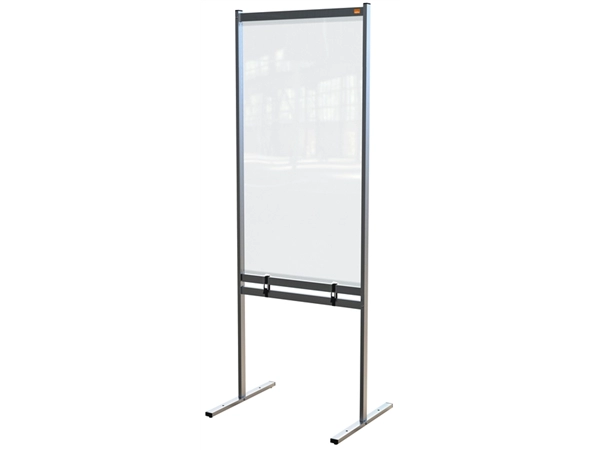 Een Scheidingswand Nobo vrijstaand doorzichtig PVC 780x2060mm koop je bij Continu Kantoor