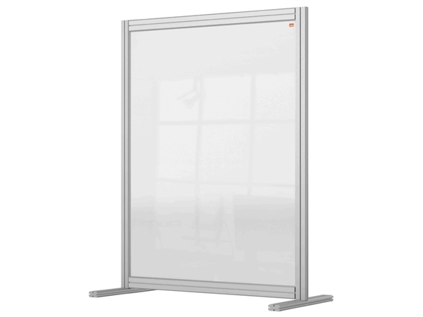 Een Bureauscherm Nobo Modulair transparant acryl 800x1000mm koop je bij Continu Kantoor