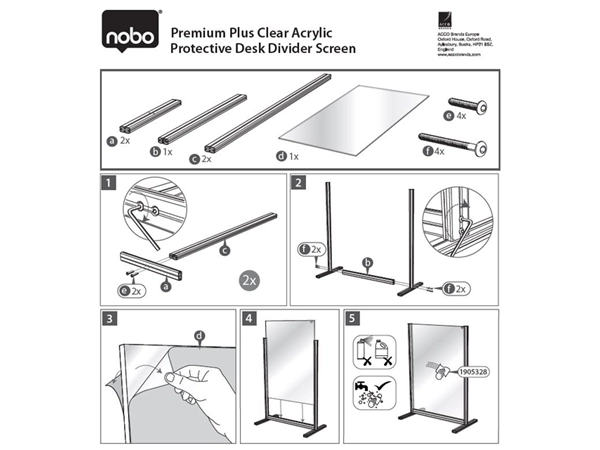 Een Bureauscherm uitbreidingspaneel Nobo Modulair transparant acryl 400x1000mm koop je bij VHK Kantoorartikelen