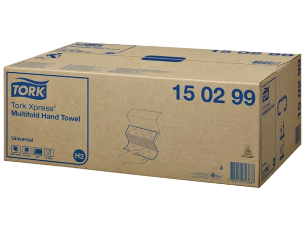 Een Handdoek Tork H2 Xpress Universal multifold 2-laags 213x234mm 20x237 vel wit 150299 koop je bij Continu Kantoor