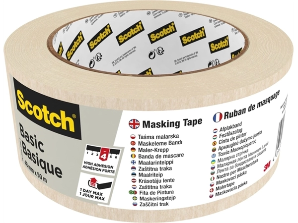 Een Afplaktape Scotch Basic 48mmx50m beige koop je bij VHK Kantoorartikelen