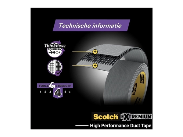 Een Duct tape Scotch Extremium no residue 18.2mx48mm grijs koop je bij Continu Kantoor