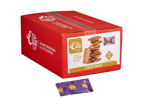 Een Koekjes Elite Special Café Noir 120 stuks koop je bij VHK Kantoorartikelen