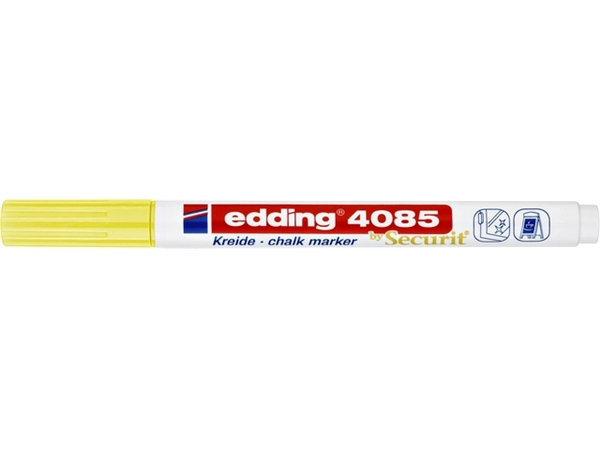 Een Krijtstift edding 4085 by Securit rond 1-2mm neon geel koop je bij Continu Kantoor