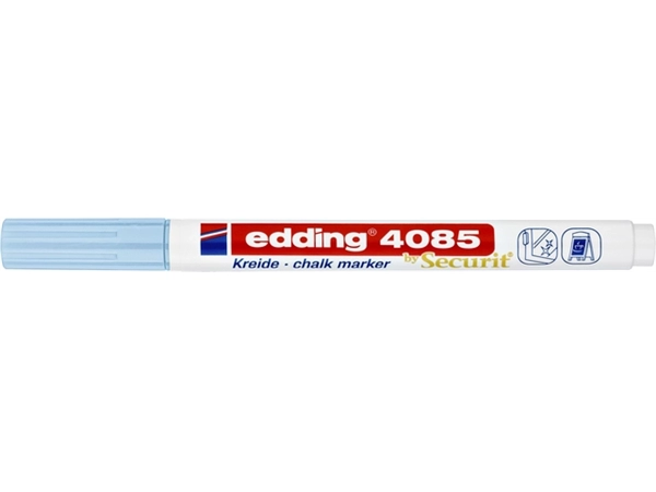 Een Krijtstift edding 4085 by Securit rond 1-2mm pastel blauw koop je bij Continu Kantoor