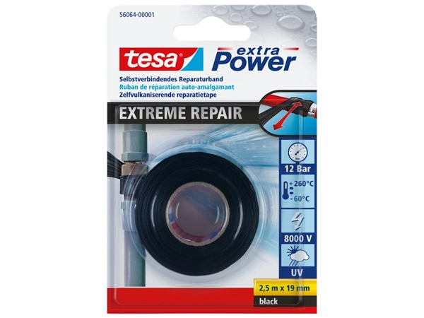 Een Reparatietape tesa® Extreme Repair 2.5mx19mm zwart koop je bij VHK Kantoorartikelen