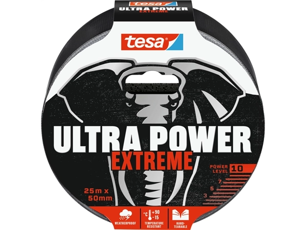 Een Reparatietape tesa Ultra Power Extreme repair 25mx50mm zwart koop je bij Continu Kantoor