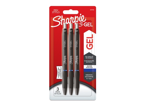 Een Gelschrijver Sharpie S-gel medium blauw blister à 3 stuks koop je bij VHK Kantoorartikelen